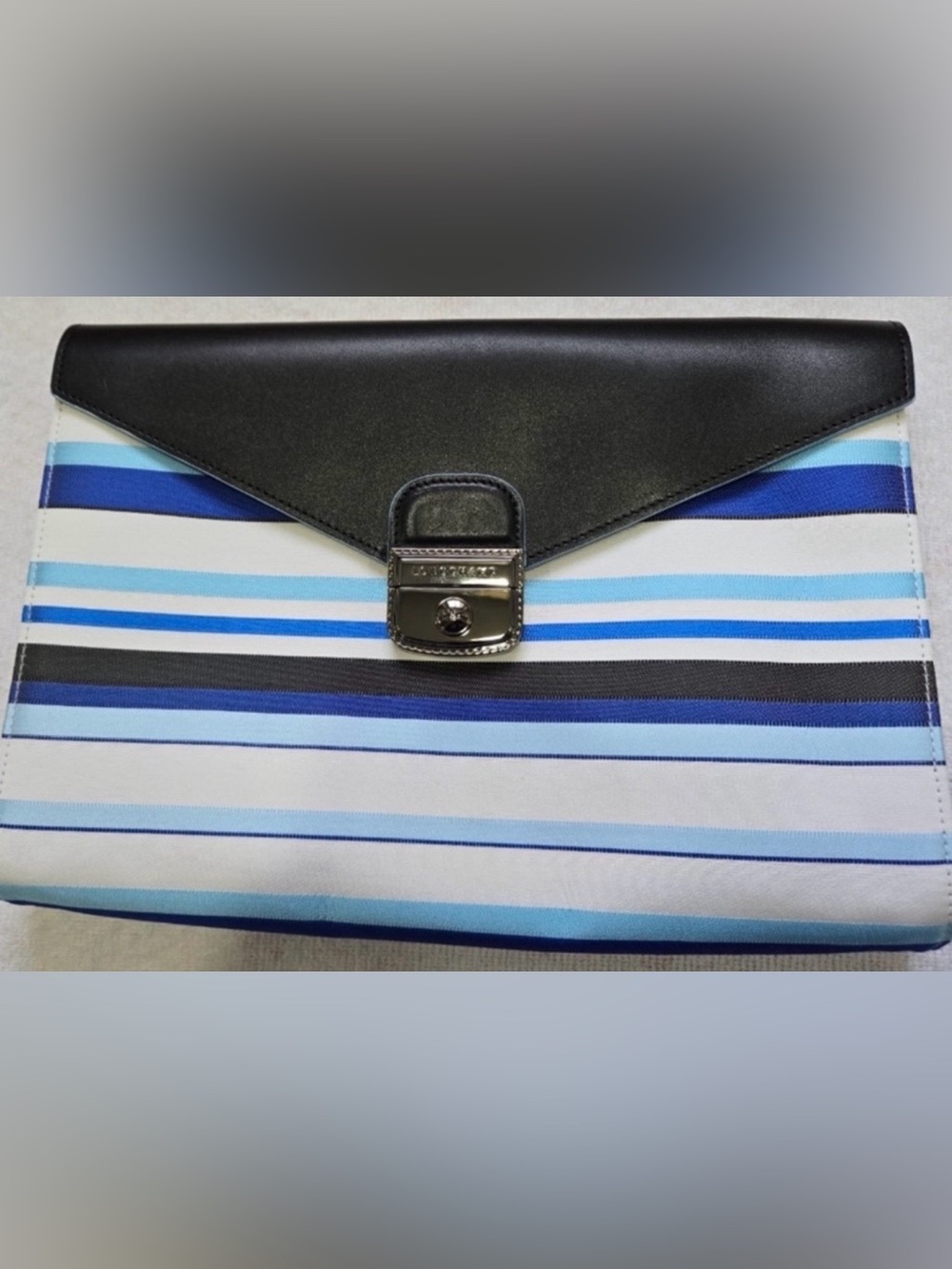 NEW - LONGCHAMP STRIPE ENVELOPE CLUTCH